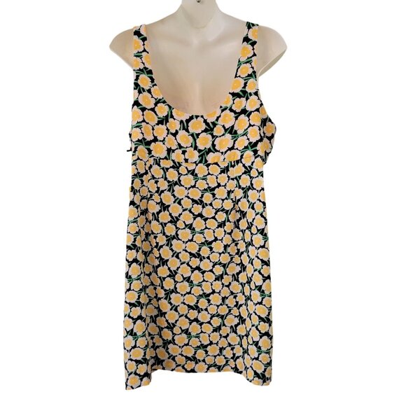Diane Von‎ Furstenberg 24 Target Collab 90s Poppy Floral Mini Dress Yellow Green - Picture 3 of 8